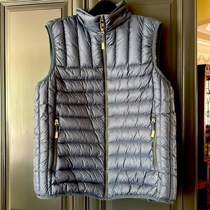 Tumi Pax Puffer Vest Mens XL Blue Stone Packable Lightweight Travel Pillow